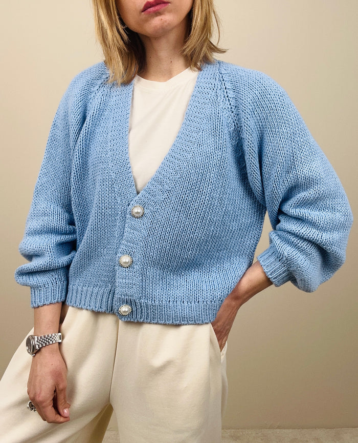 Cardigan con bottoni gioiello