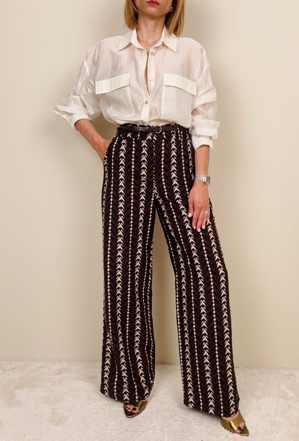 Pantalone in fantasia geometrica