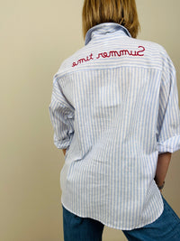 Camicia Summer Time riga azzurra