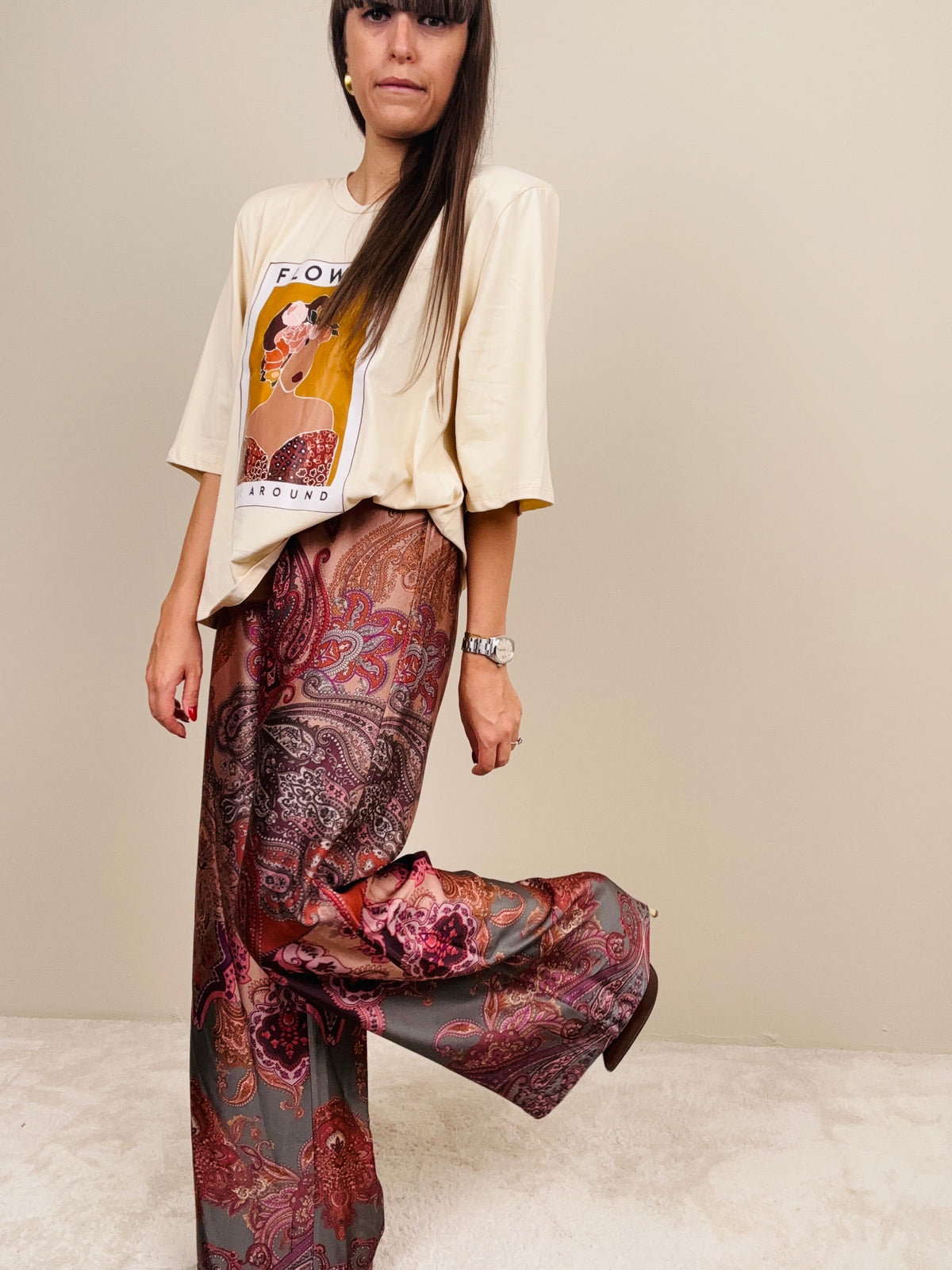 Pantalone in fantasia rosa