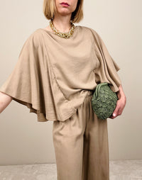 Blusa in viscosa sabbia