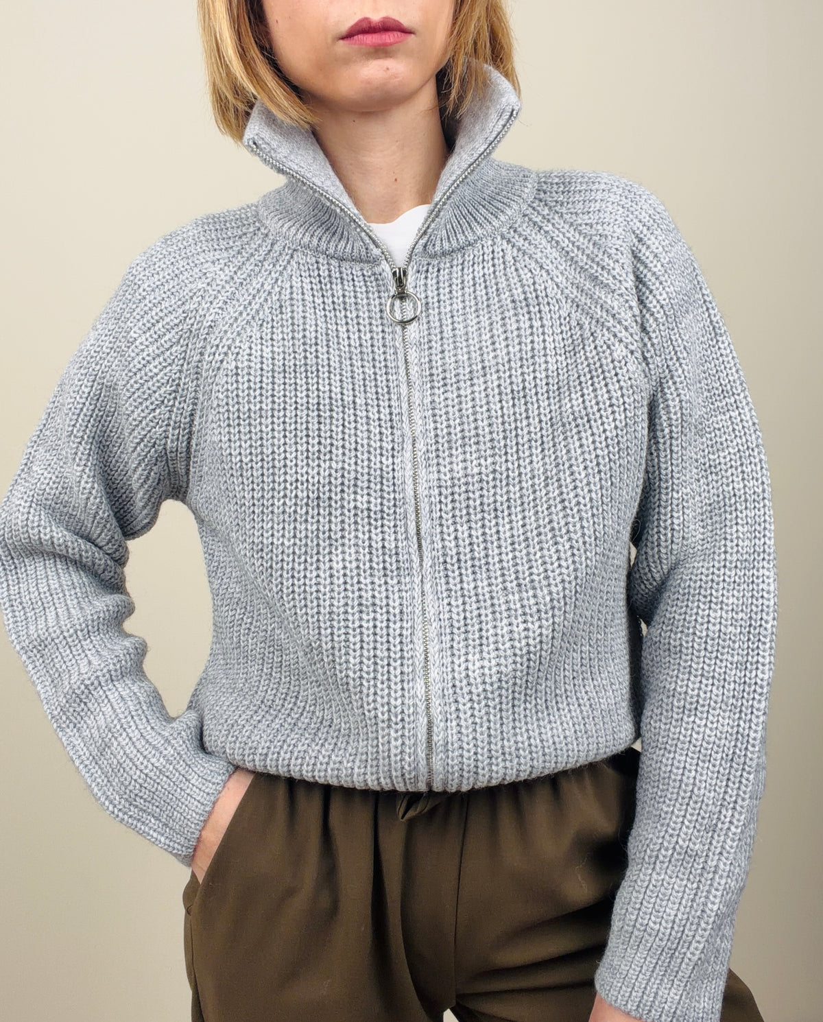 Maglione con zip lunga (più colori)
