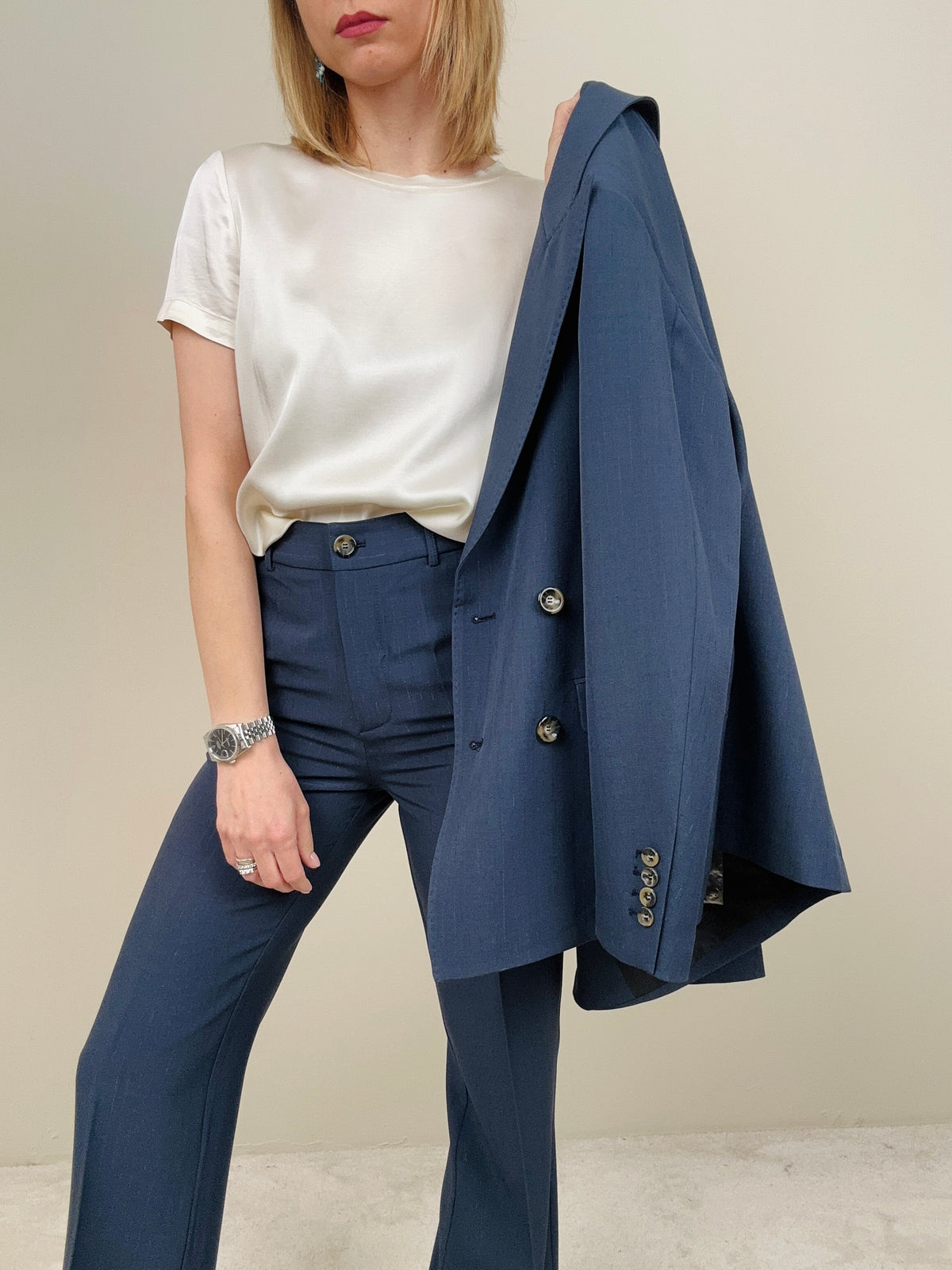Pantalone sartoriale blu navy