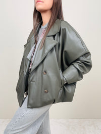 Bomber ecopelle oliva