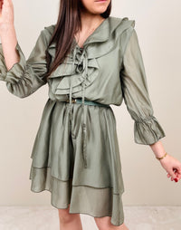 Abito ruches verde