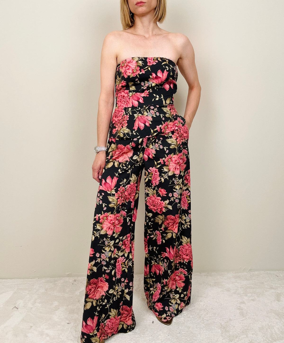 Pantalone fantasia floreale