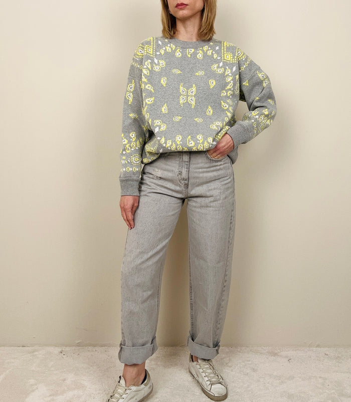 Jeans mum-fit grigio chiaro