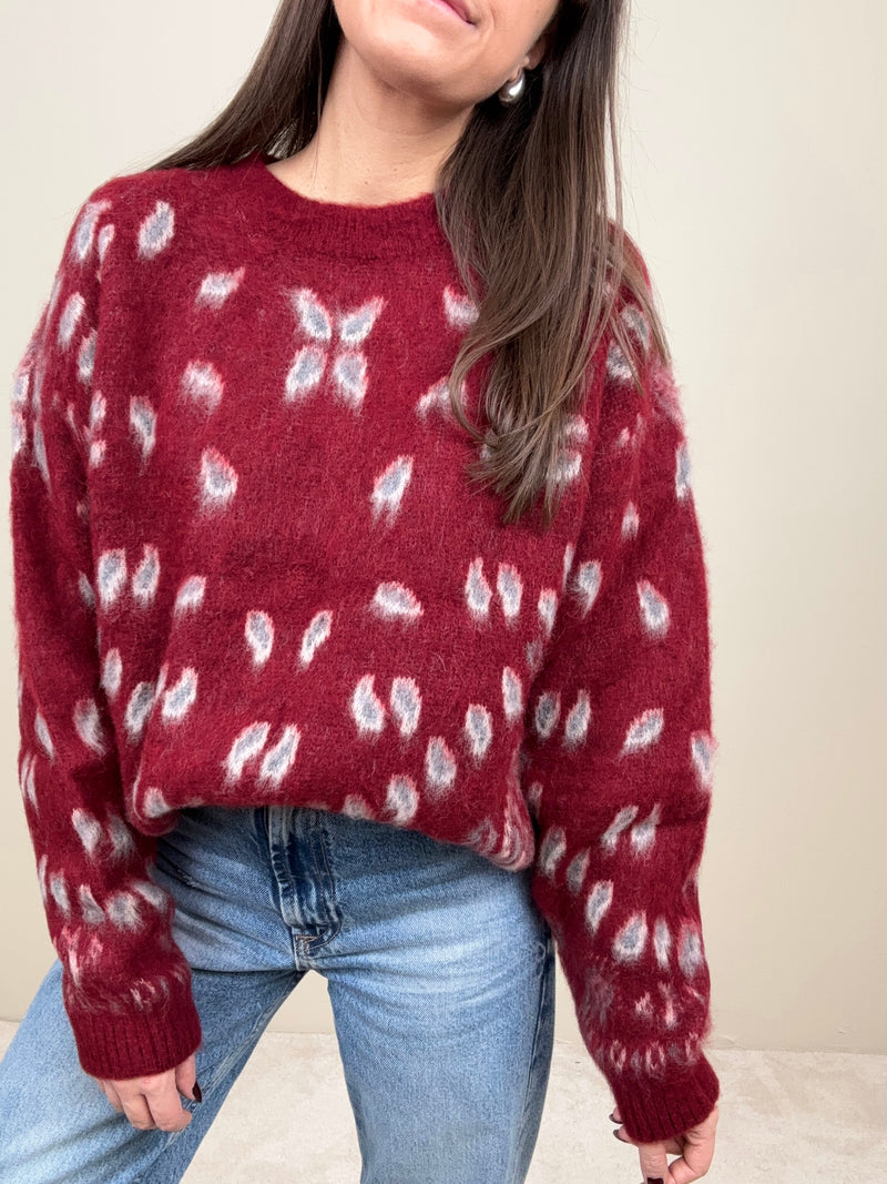 Maglione bandana bordeaux