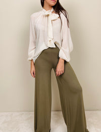 Pantalone verde in maglina