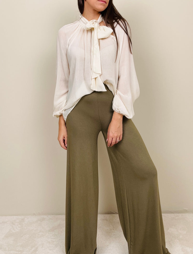 Pantalone verde in maglina