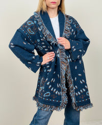 Cardigan bandana blu-azzurro