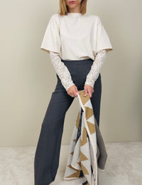 Pantalone misto lana grigio