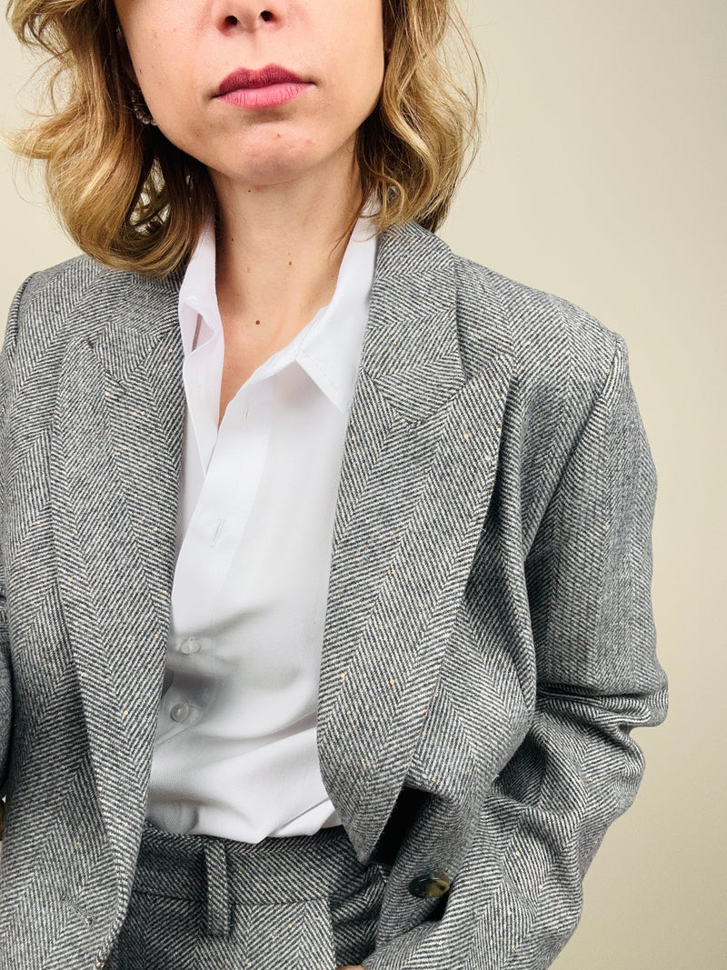 Giacca spinata misto lana