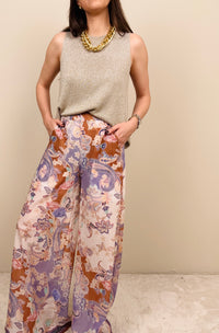 Pantalone fantasia lilla