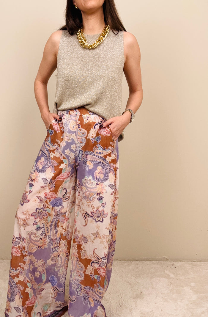 Pantalone fantasia lilla