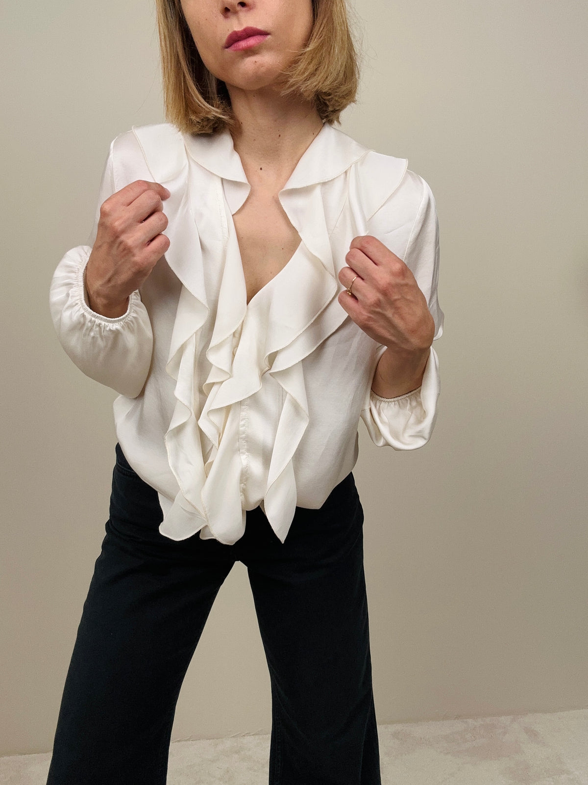 Camicia con voilant