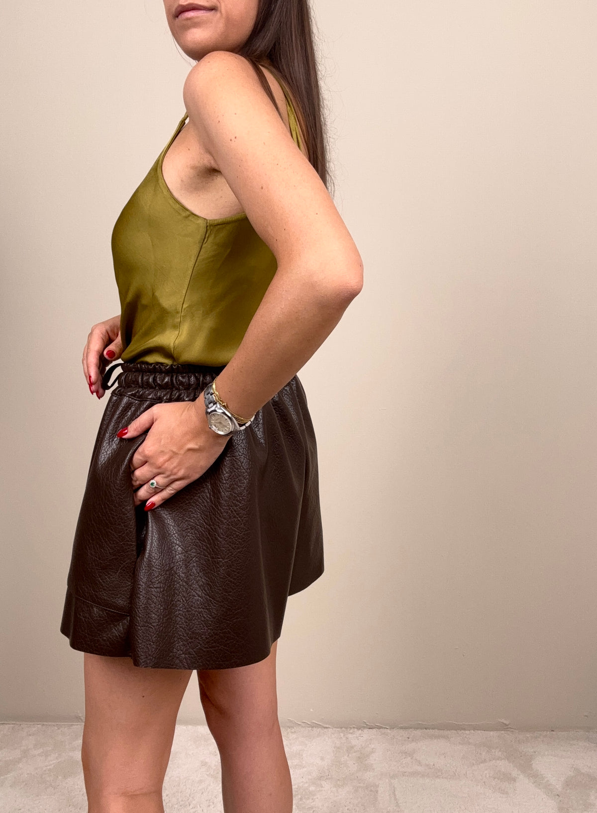 Short in ecopelle moro