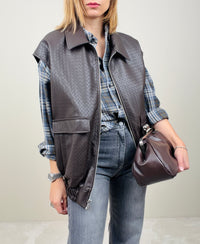 Gilet in ecopelle cioccolato