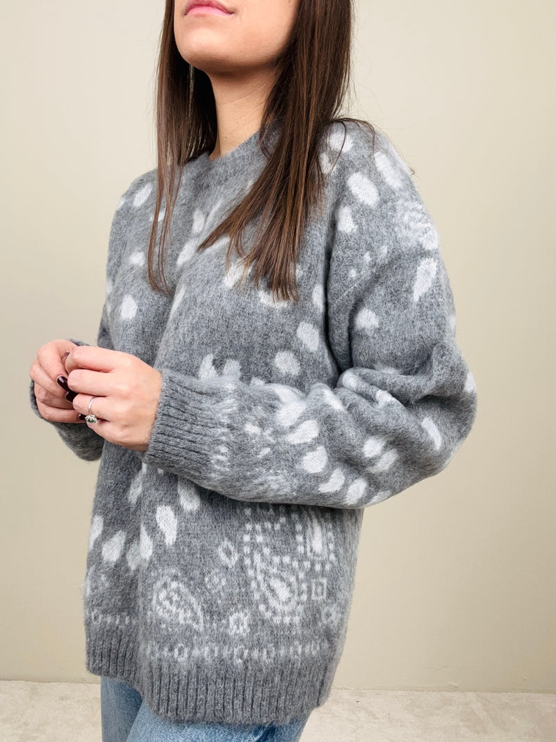 Maglione bandana grigio