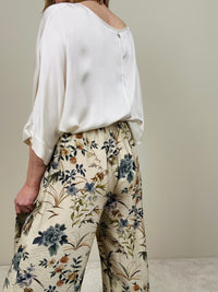 Pantalone multicolor verde/sabbia