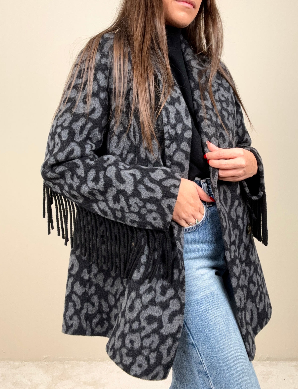 Cappottino leopard grey