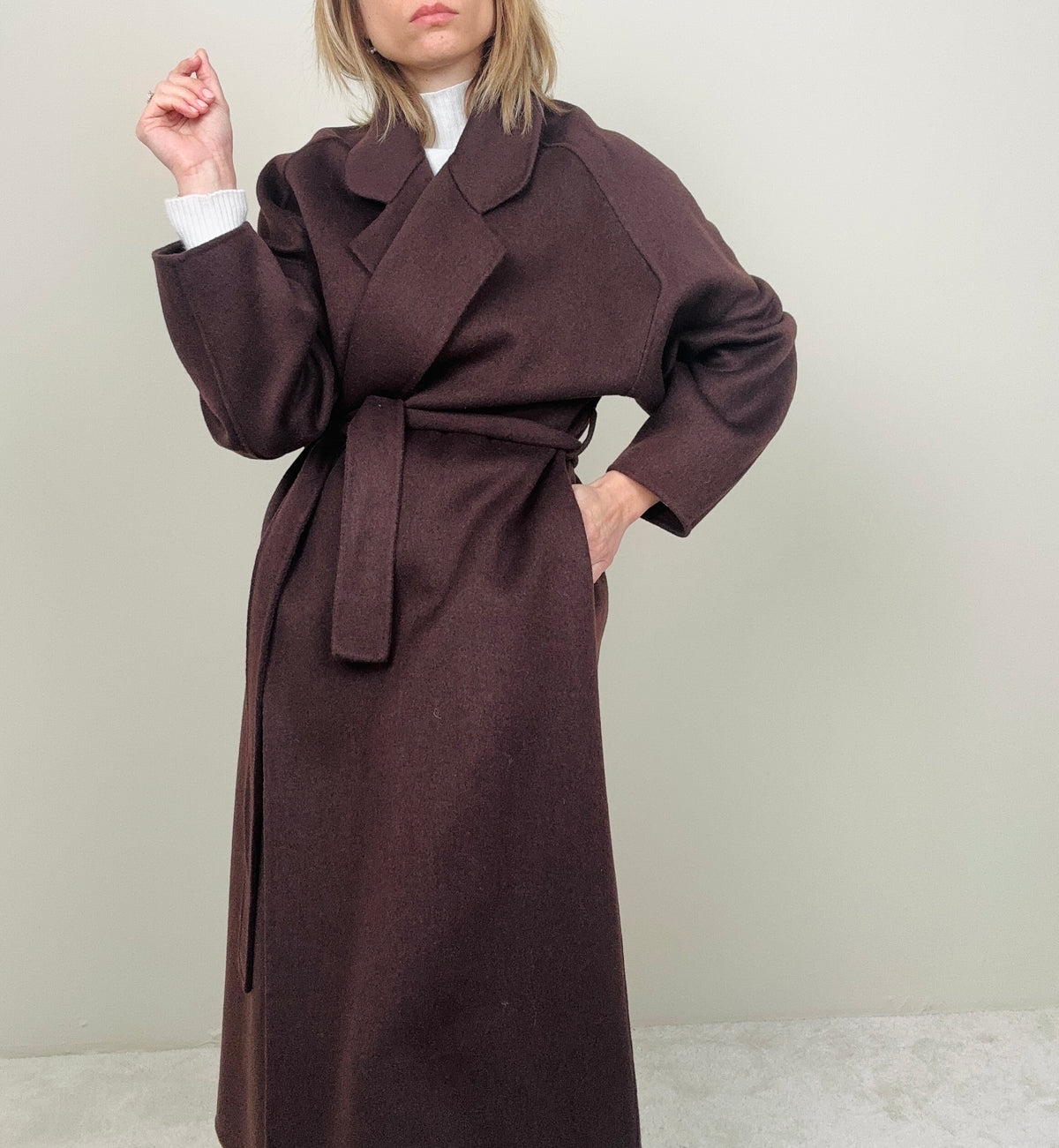 Cappotto cioccolato 100%lana