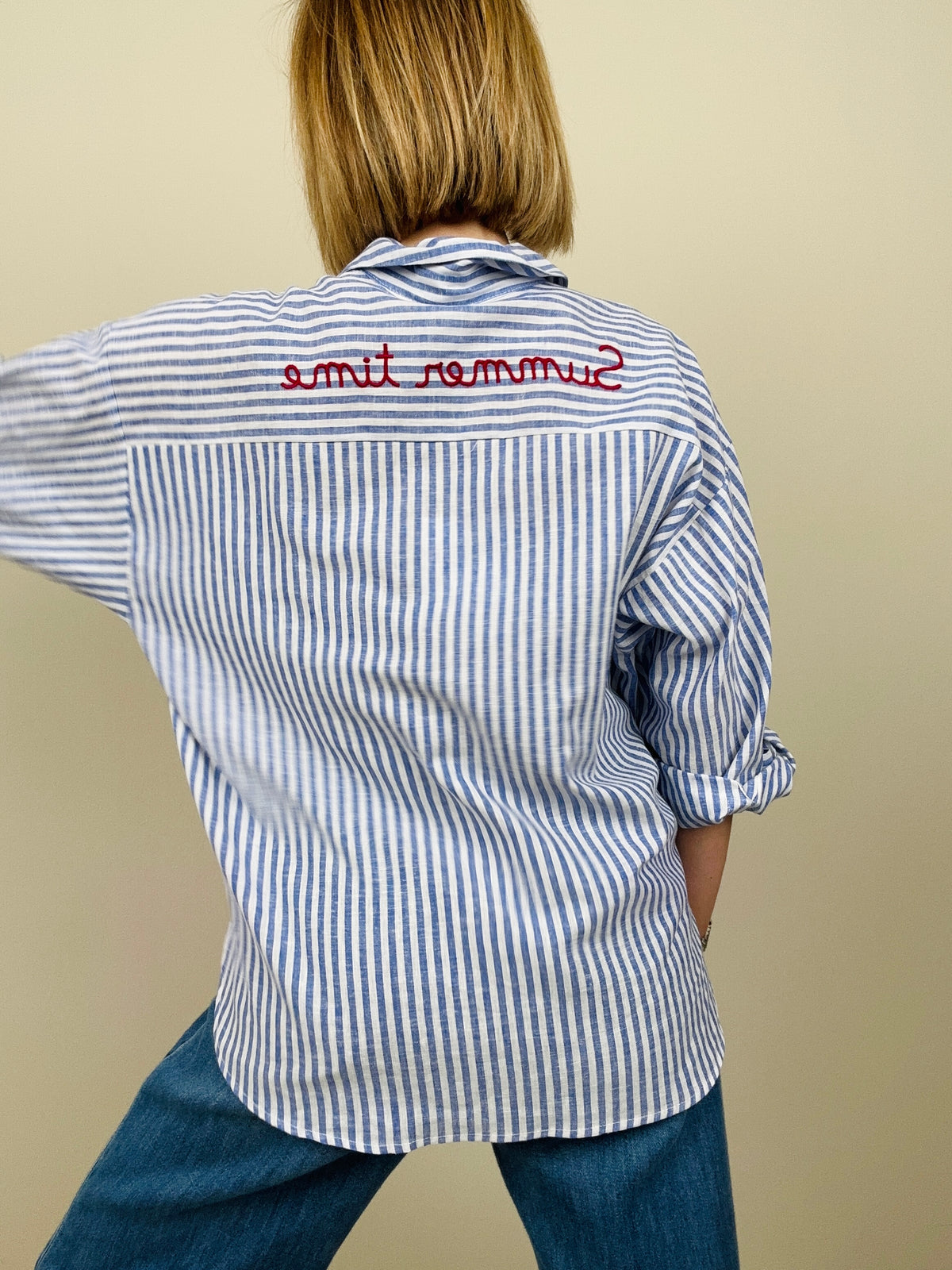 Camicia Summer Time righe blu
