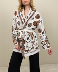 Cardigan palme tabacco