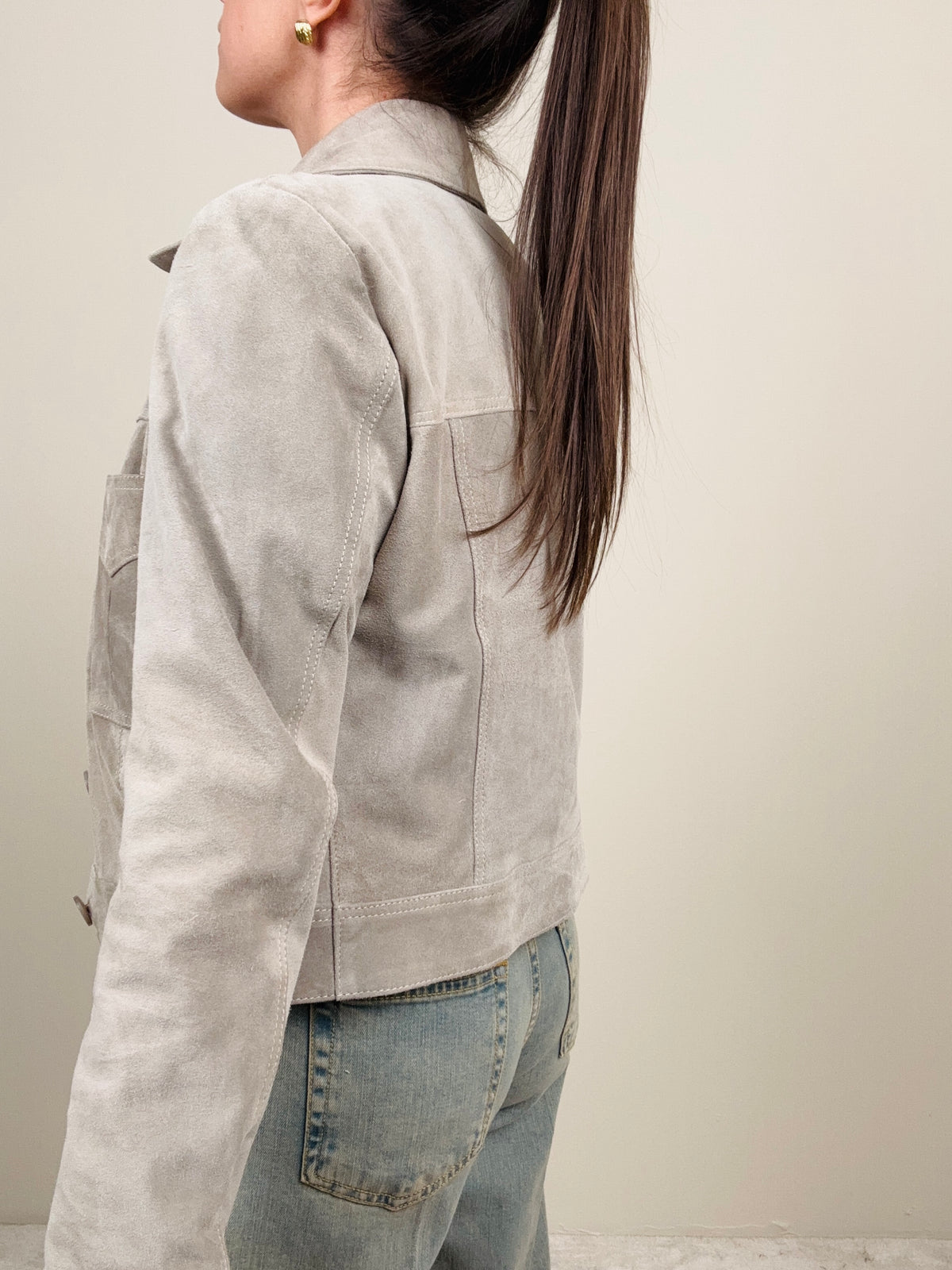 Giubbino in pelle tortora