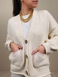 Cardigan bottoni legno (più colori)