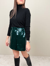 Gonna paillettes verde