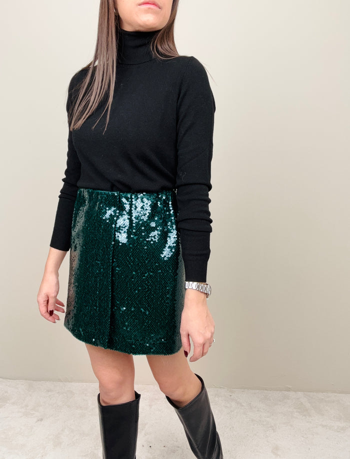 Gonna paillettes verde