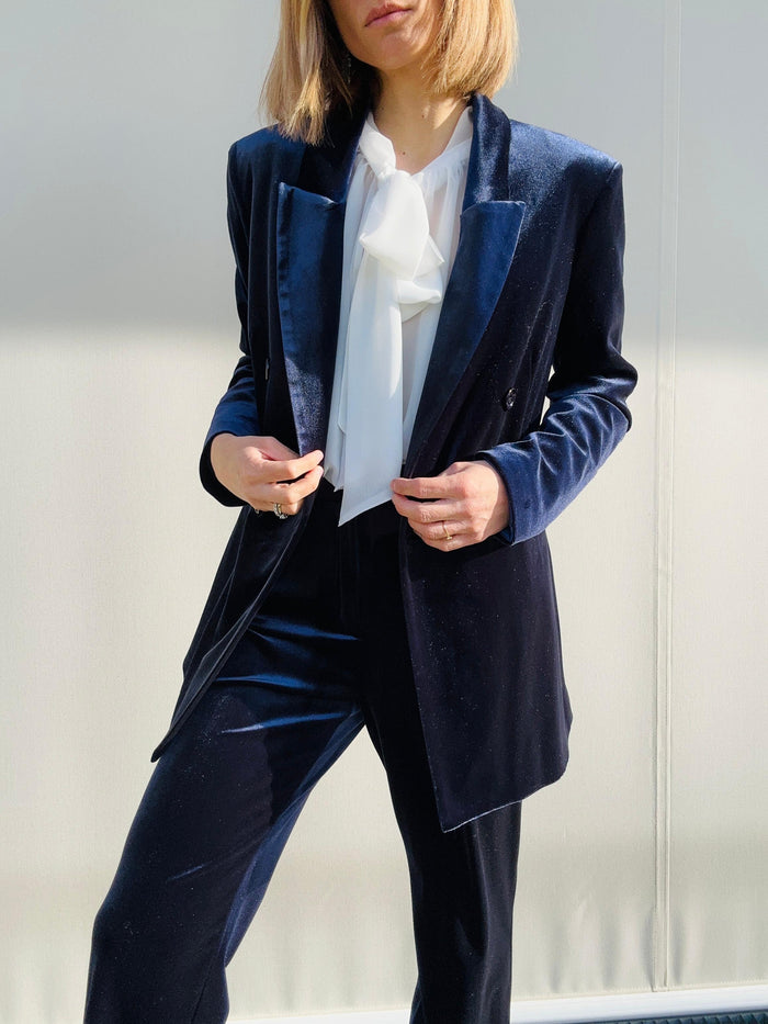 Blazer velluto blu SoAllure