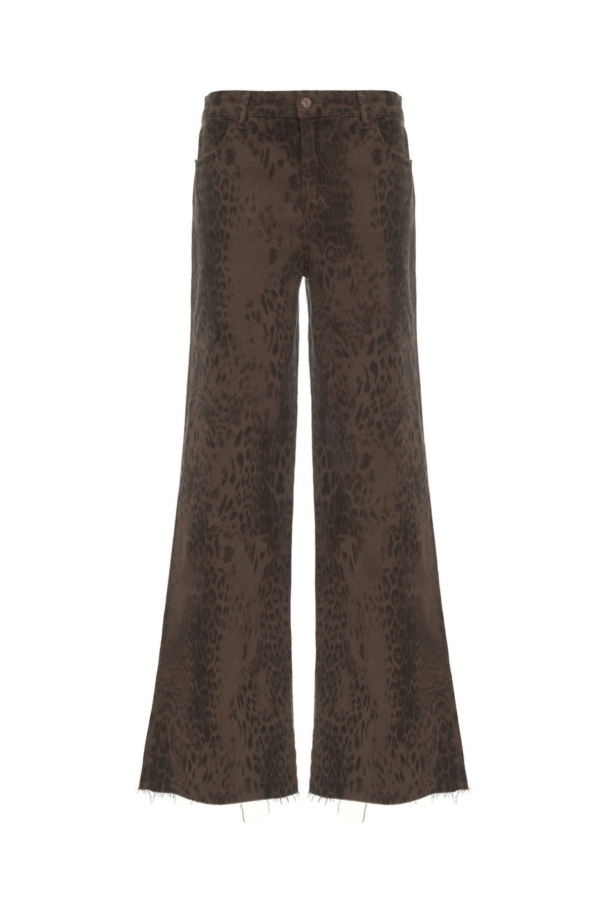 Jeans flare leopardato moro