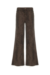 Jeans flare leopardato moro