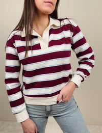 Polo righe bordeaux