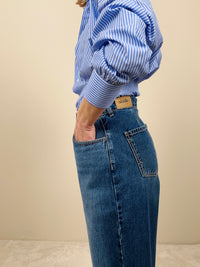 Jeans con vita ripresa