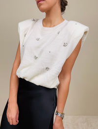 Gilet in maglia con strass (più colori)