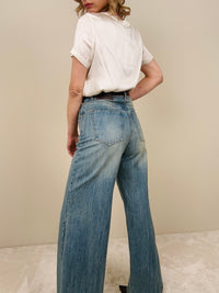 Jeans palazzo con cintura