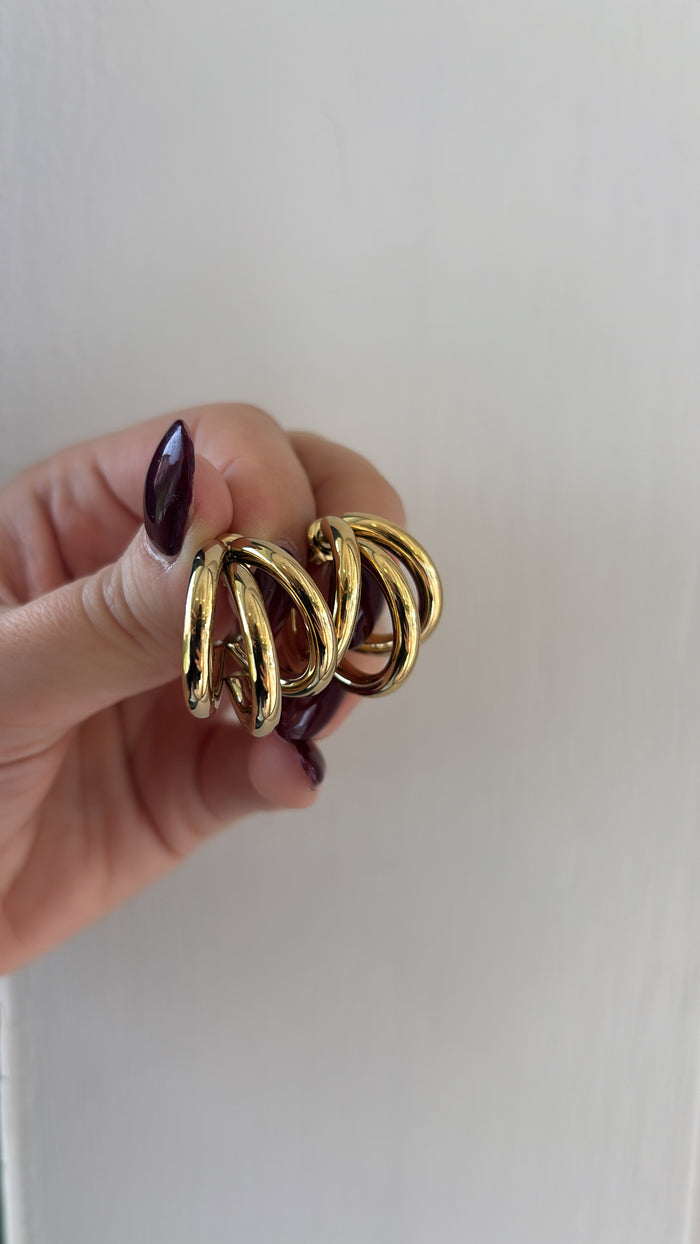 Orecchini cerchio tris (più colori)