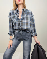 Camicia check militare/azzurra