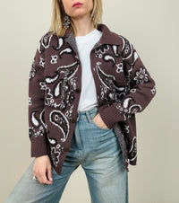 Cardigan bandana con colletto