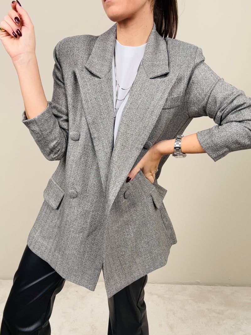 Blazer spinato grigio