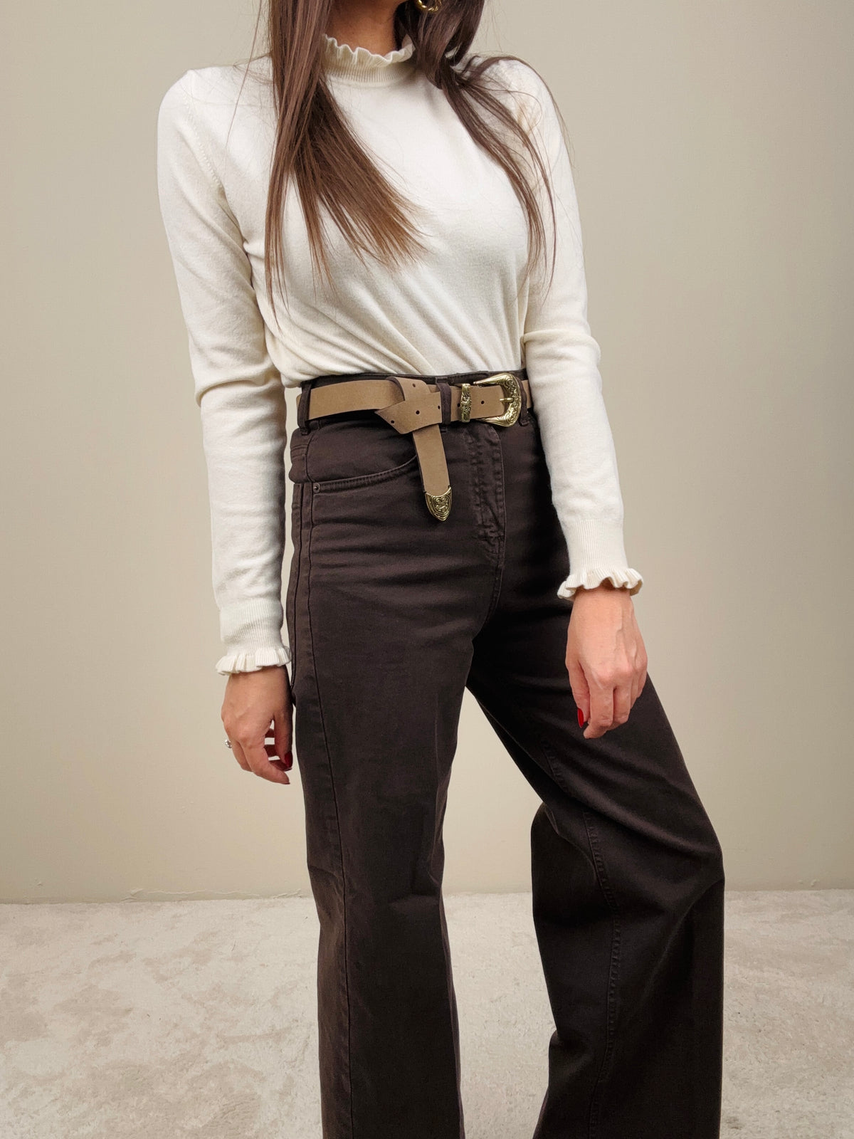 Jeans in cotone marrone