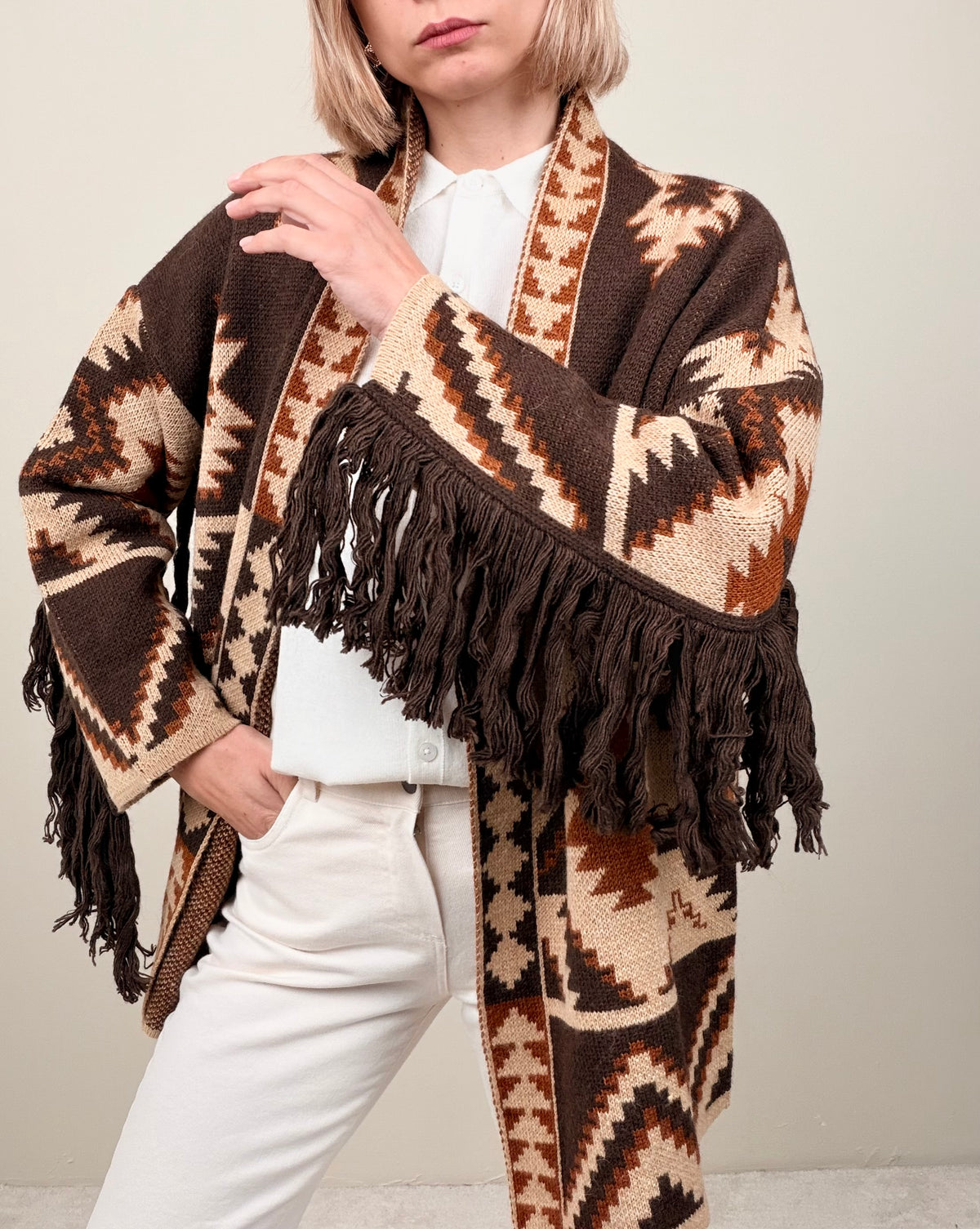 Cardigan con frange