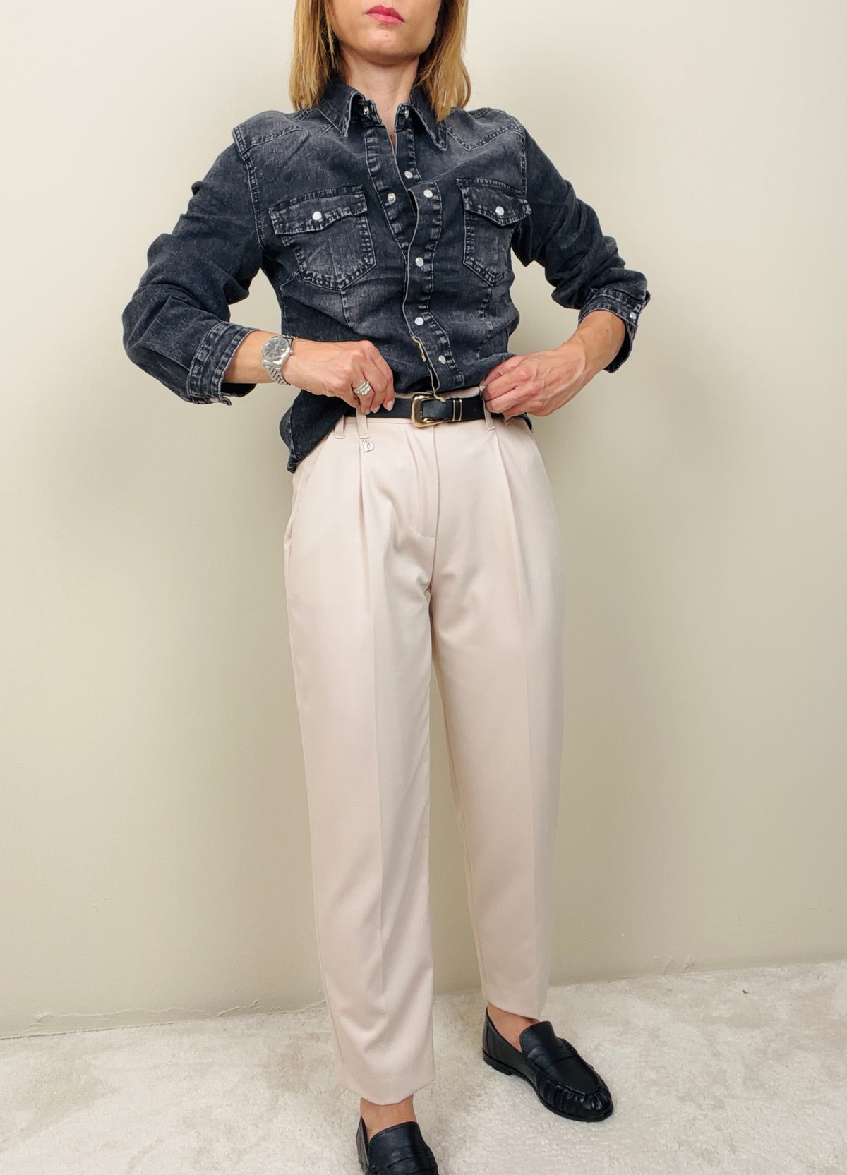 Pantalone burro con cintura