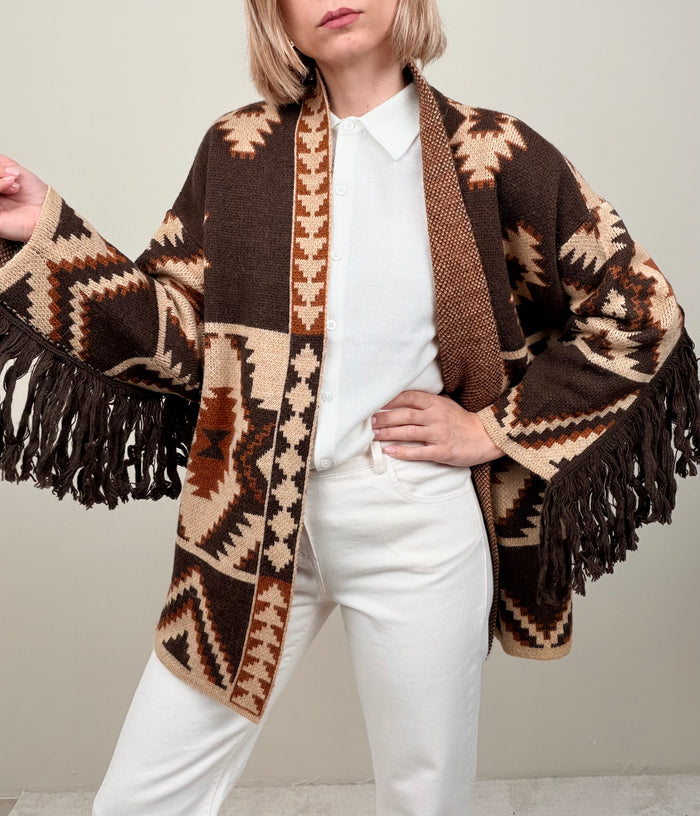 Cardigan con frange