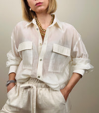 Camicia con tasconi burro