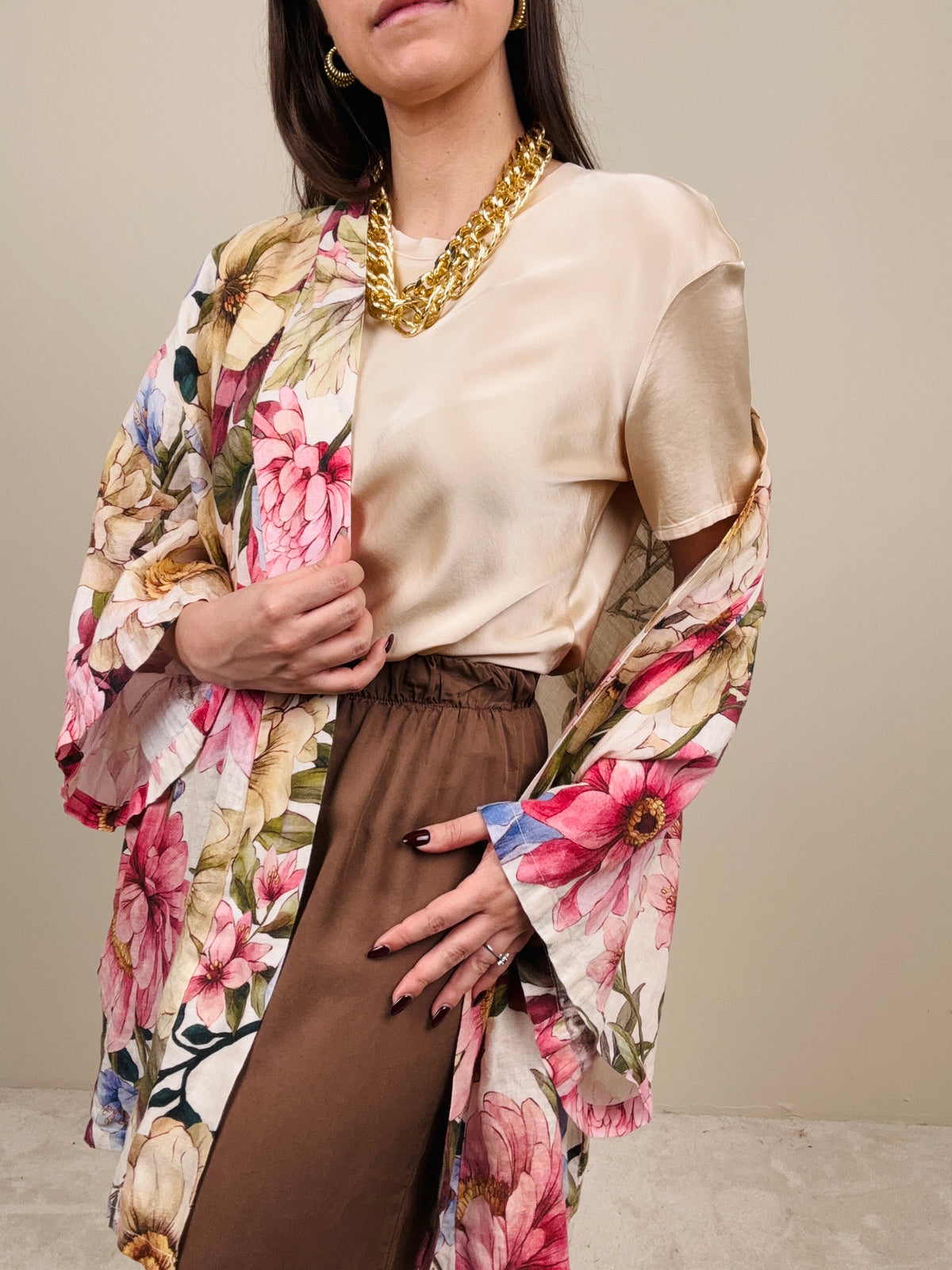 Kimono Flora rosa