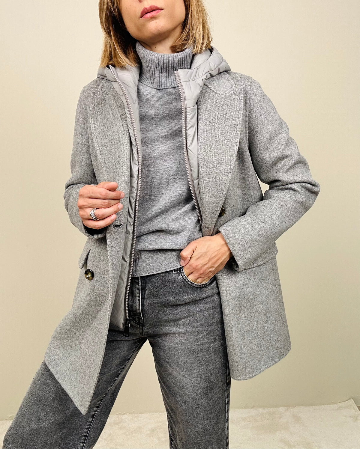 Cappotto col gilet staccabile (più colori
